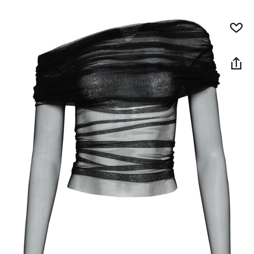 NWT - Christopher Esber Black Veiled Top mesh sz US 10/AU 14